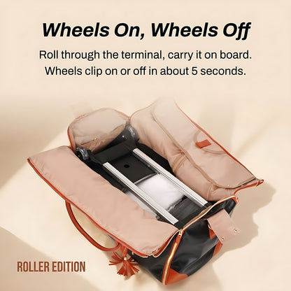 Roller Edition with wheels and handle stored inside the open bag